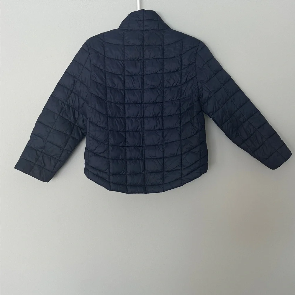 Reebok Kids Puffer Jacket Navy Blue Full Zip Quilted Lightweight Coat